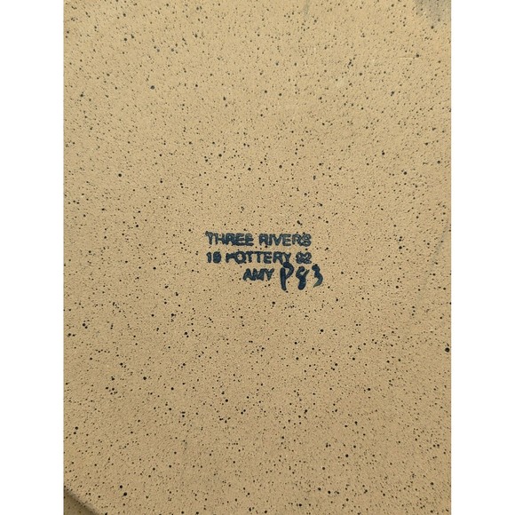 Vtg Three Rivers Pottery Christmas Snowman Plate Dish Amy Coshocton Hand… - Picture 3 of 7